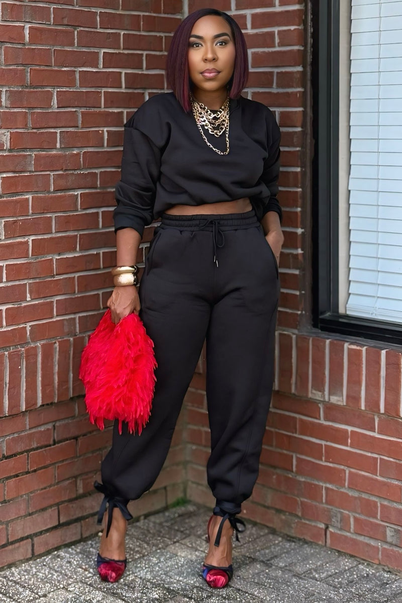 Yvonne Effortless Luxe Jogger Set-Black PREORDER SHIPS 10/31