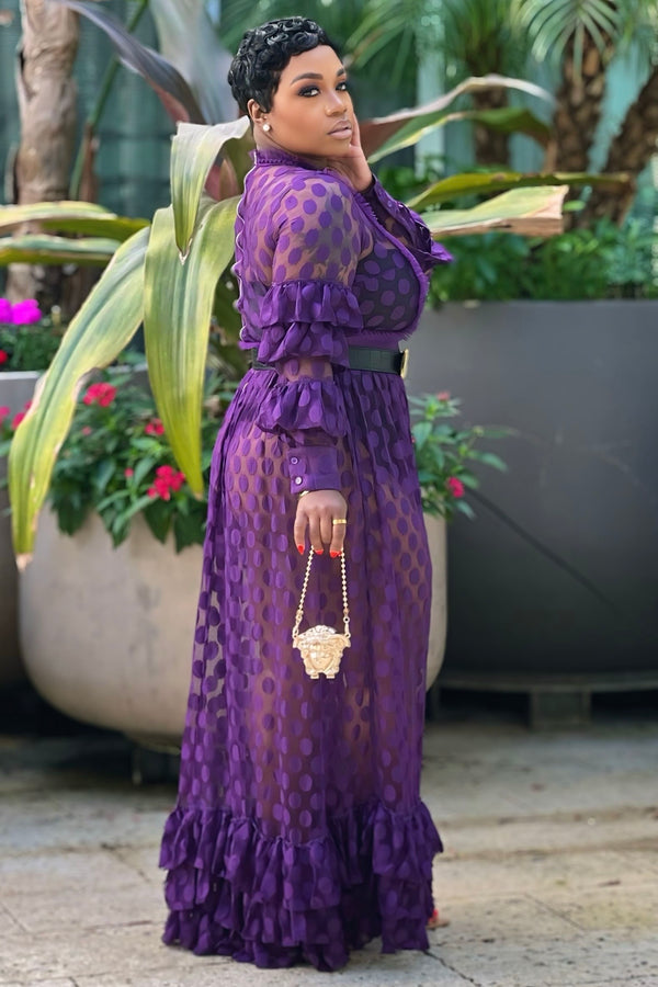 Patina Purple Reign Sheer Maxi Dress