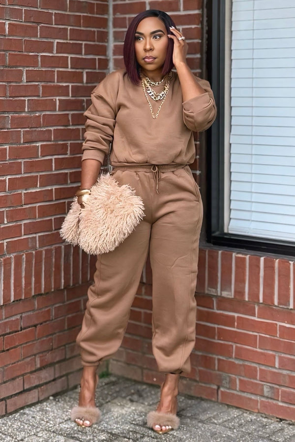 Yvonne Effortless Luxe Jogger Set-Kkaki PREORDER SHIPS 10/31