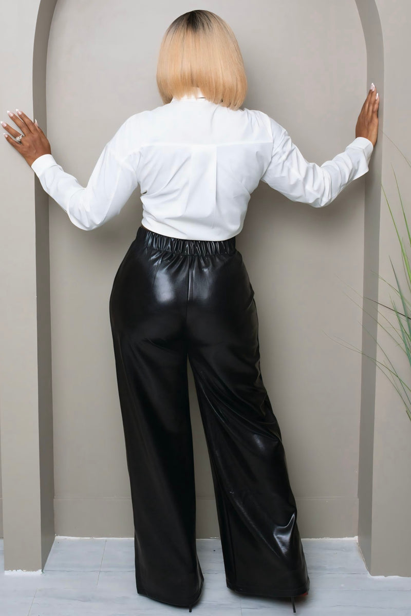 Carmine Faux Executive Energy Faux Leather Pants