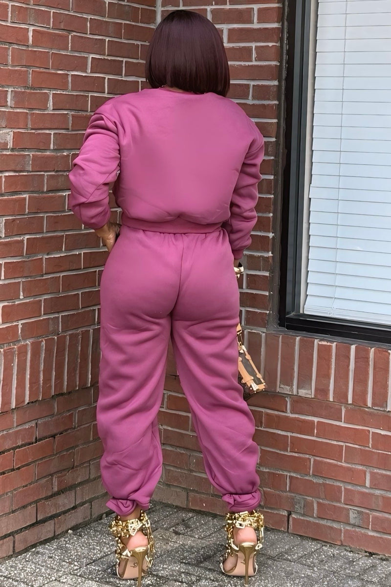 Yvonne Effortless Luxe Jogger Set-Mauve PREORDER SHIPS 10/31
