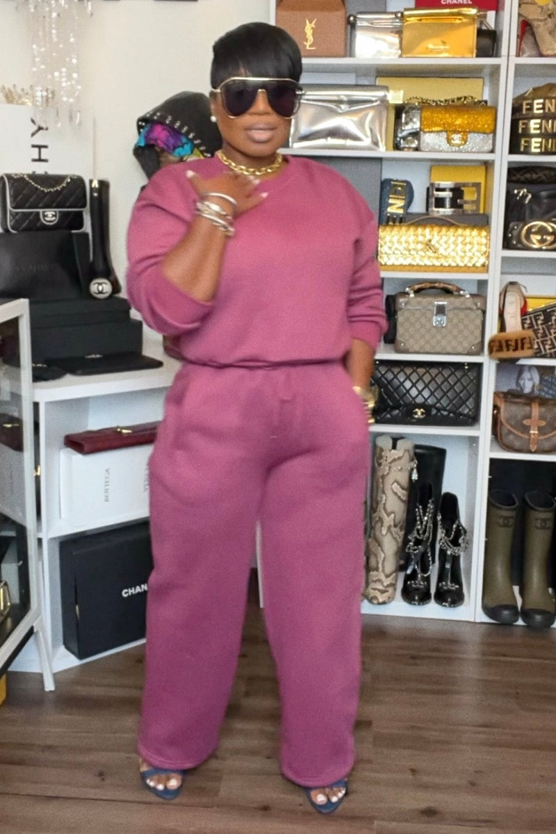 Yvonne Effortless Luxe Jogger Set-Mauve PREORDER SHIPS 10/31
