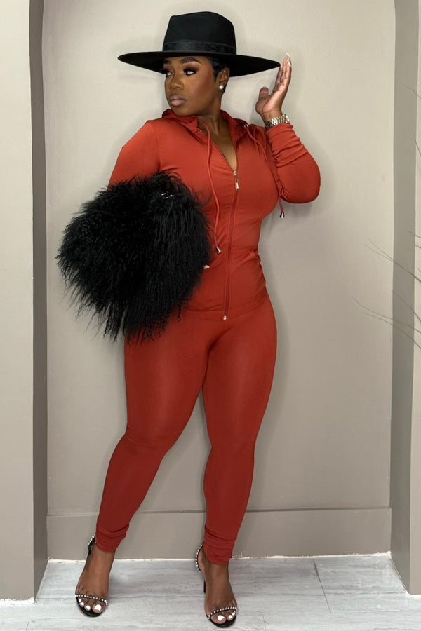 The Curve Comfort Zip Set-Brick