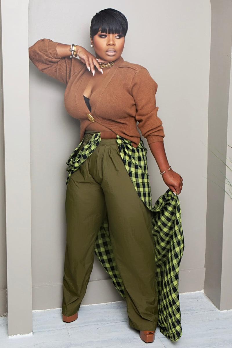 Pamela Plaid About You Skirted Overlay Pants