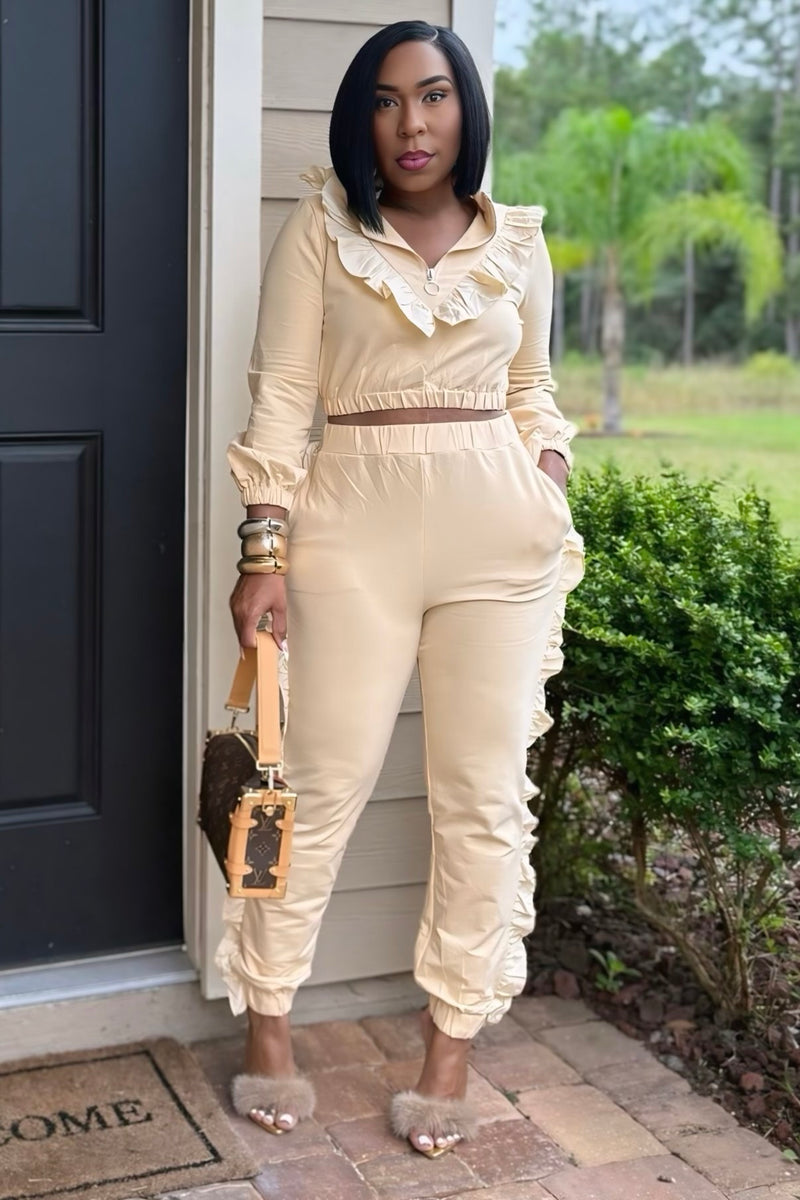 Regina Ruffle Me Pretty Jogger Set