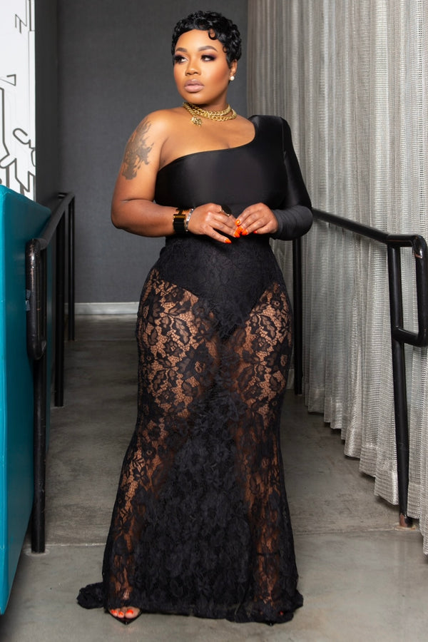 Kesha Laced Up And Lit Mermaid Maxi Skirt