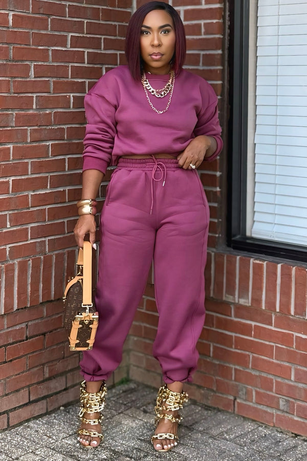 Yvonne Effortless Luxe Jogger Set-Mauve PREORDER SHIPS 10/31