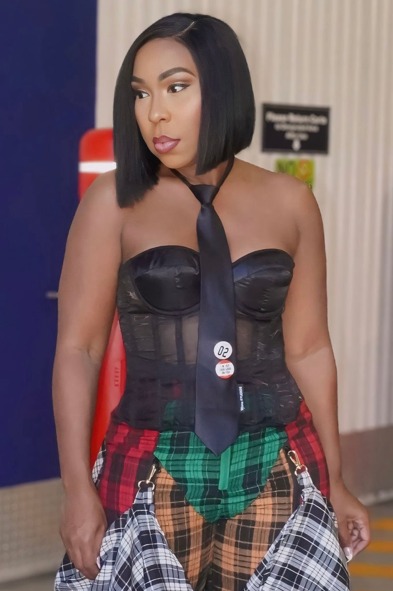 Karina Noir Muse Corset Top (TIE NOT INCLUDED)