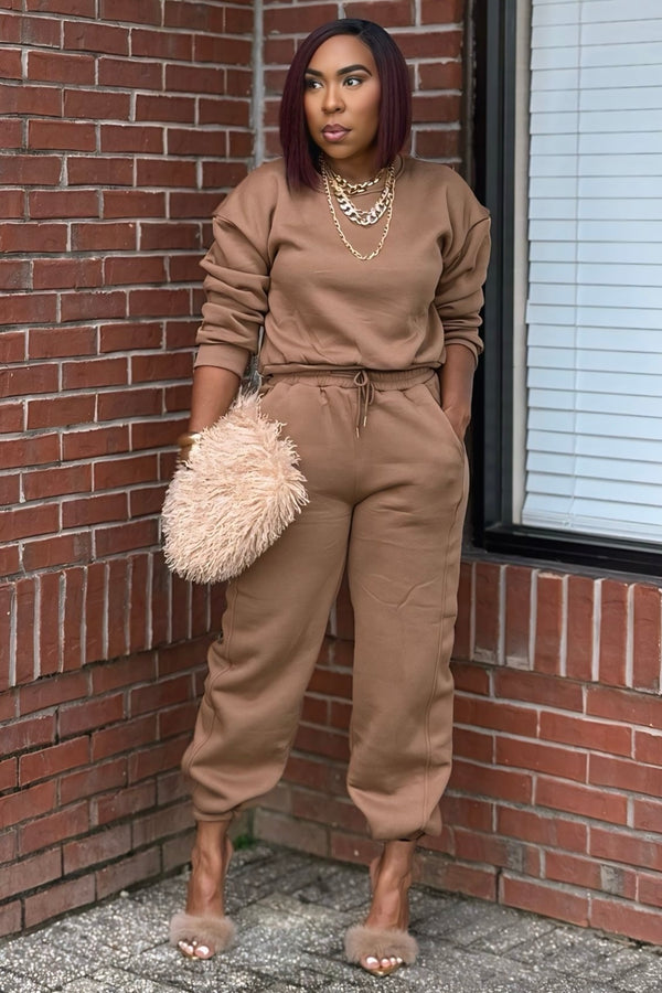Yvonne Effortless Luxe Jogger Set-Kkaki PREORDER SHIPS 10/31