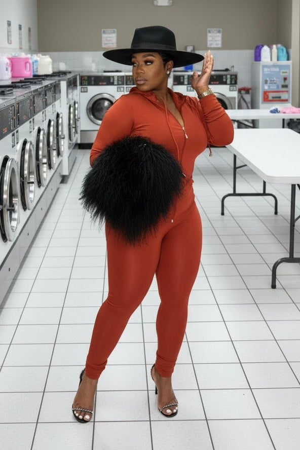 The Curve Comfort Zip Set-Brick