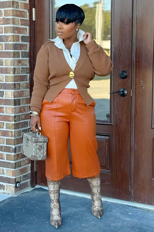 Wendy Luxe Leather Culotte Shorts