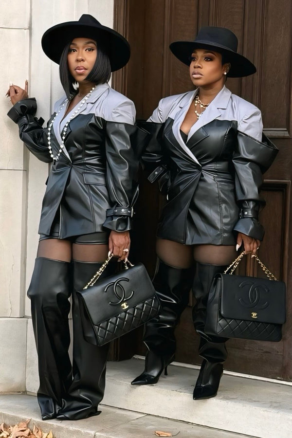 Pretty Boss Vegan Leather Blazer PREORDER