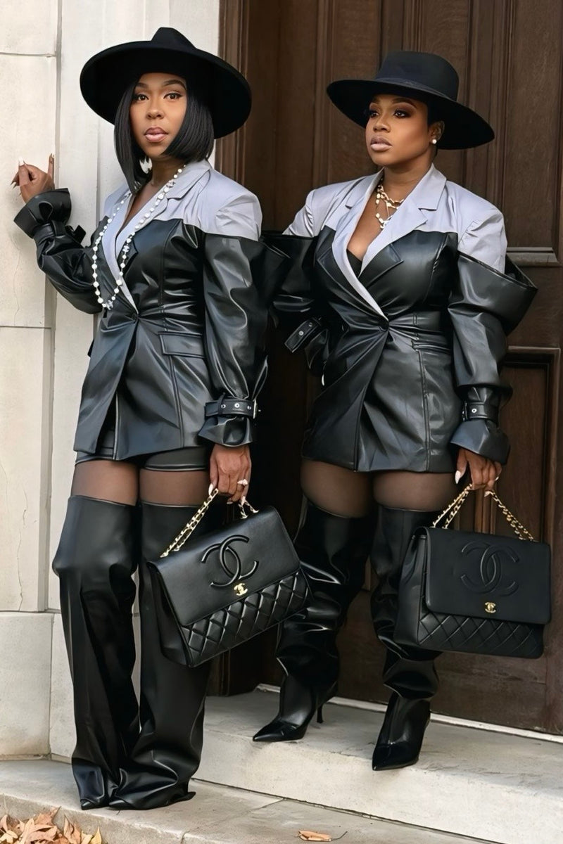 Pretty Boss Vegan Leather Blazer PREORDER