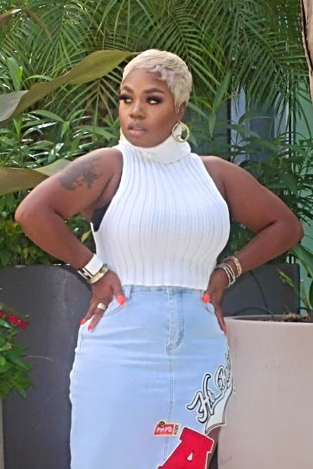 Cari Ribbed Confidence Mock Neck Tank