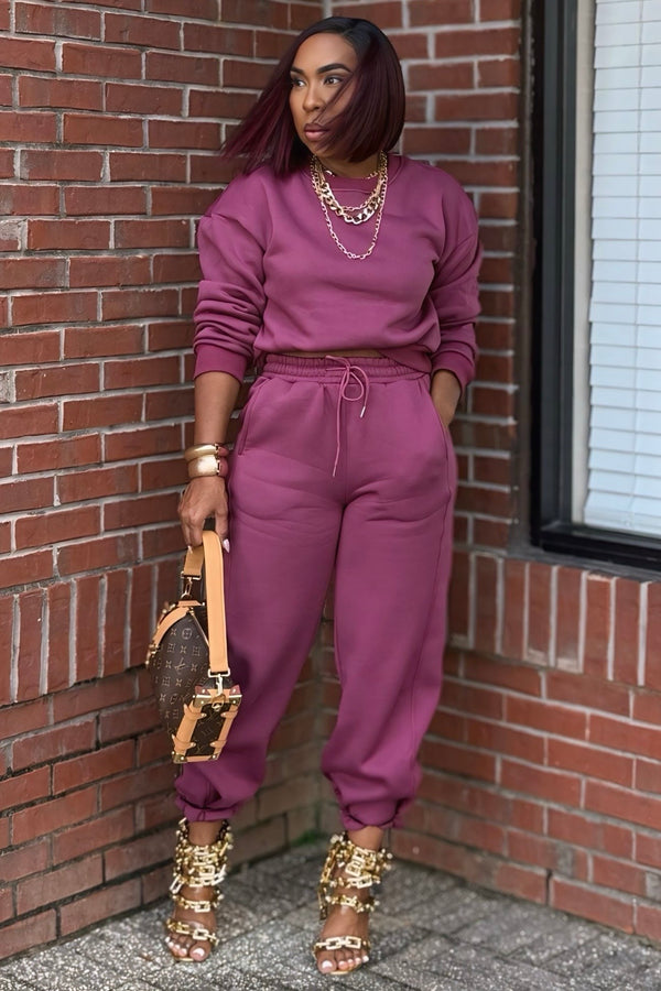 Yvonne Effortless Luxe Jogger Set-Mauve PREORDER SHIPS 10/31
