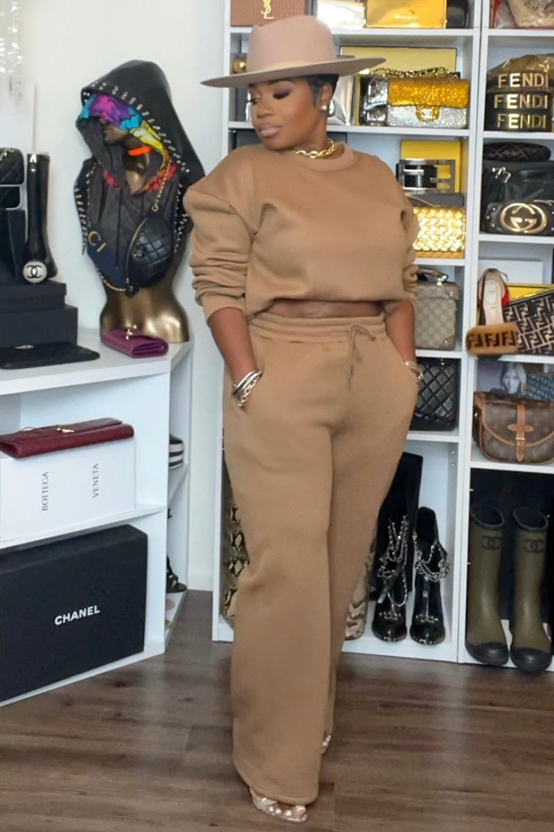 Yvonne Effortless Luxe Jogger Set-Kkaki PREORDER SHIPS 10/31