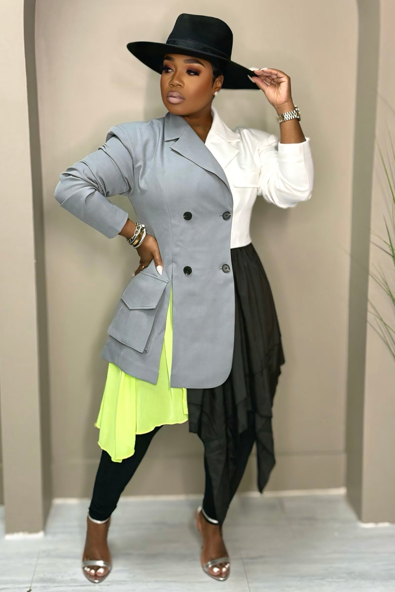 Regina “Contradiction” Two Tone Statement Trench